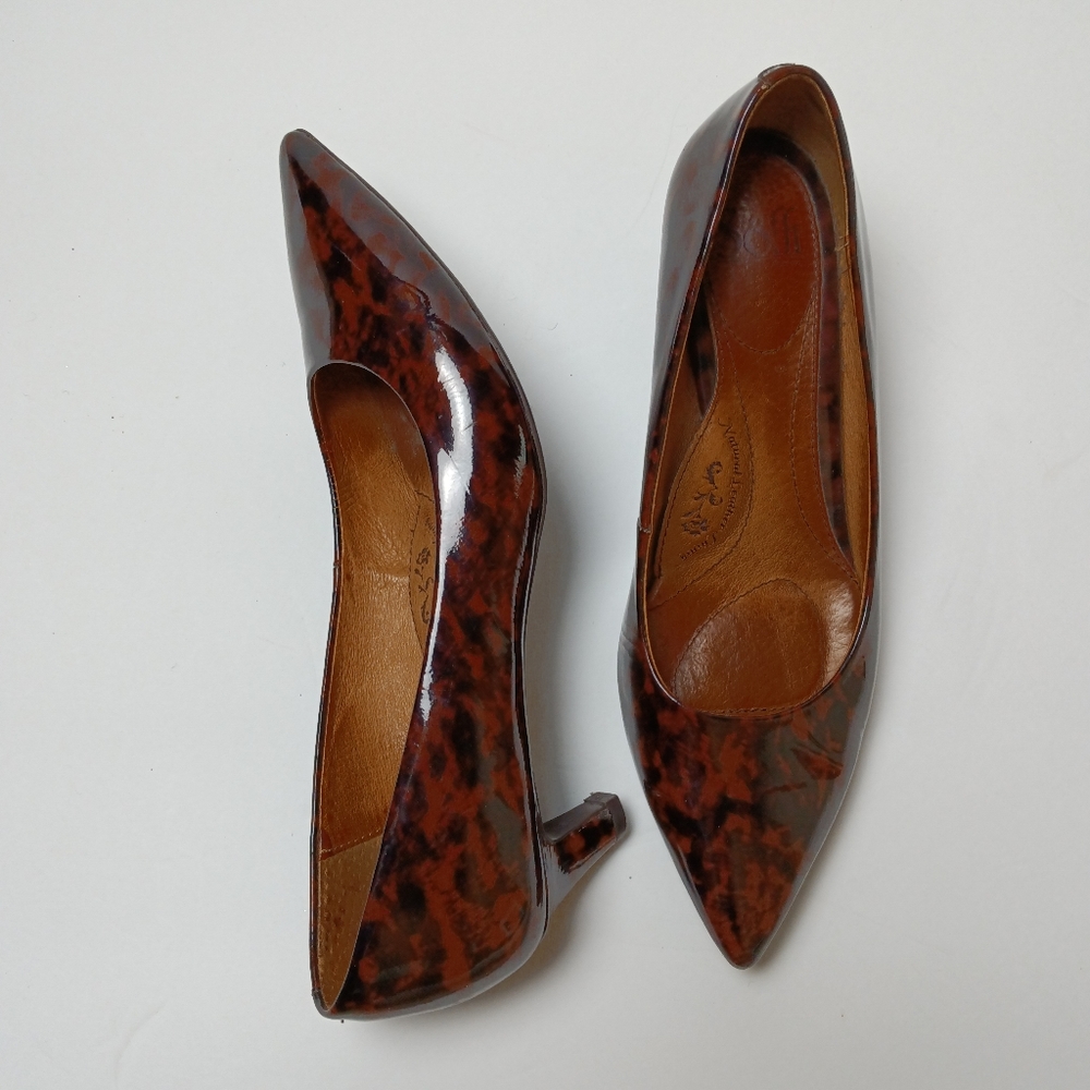 Sofft Animal Print Patent Leather Pumps/Heels 8 1/2 M Brown/Black